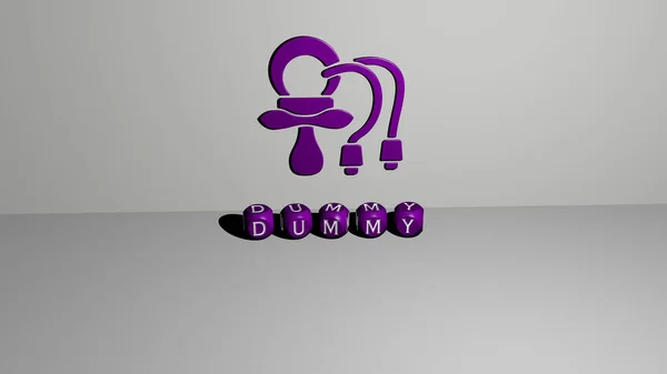 Grafische Afbeelding Van Dummy Verticaal Samen Met Tekst Gebouwd Door — Stockfoto