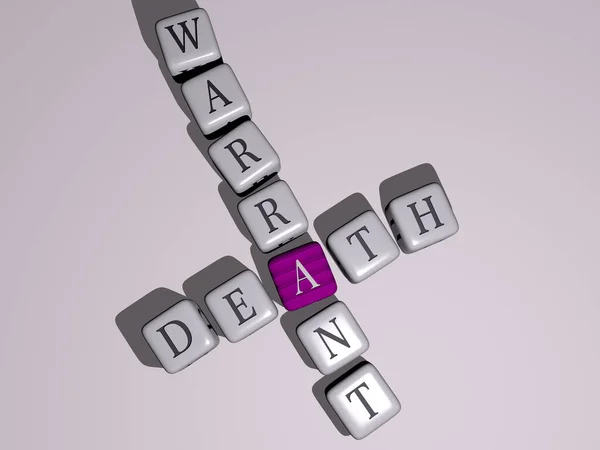 Combination Death Warrant Built Cubic Letters Top Perspective Excellent Concept — Stock Photo, Image
