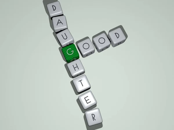 Kreuzworträtsel Der Good Daughter Angeordnet Durch Kubische Buchstaben Auf Einem — Stockfoto