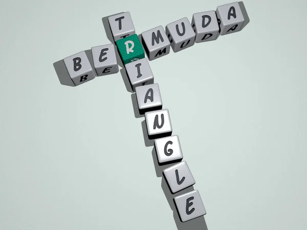 Kreuzworträtsel Von Bermuda Triangle Angeordnet Durch Kubische Buchstaben Auf Einem — Stockfoto