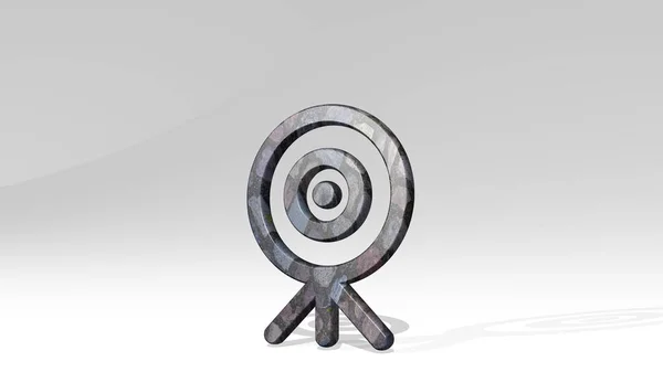 Webcam Gemaakt Door Illustratie Van Een Glanzende Metalen Sculptuur Werpen — Stockfoto