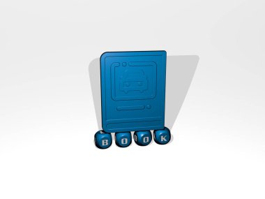 Kitabın dikey olarak üç boyutlu grafiksel görüntüsü ve üst perspektiften metalik kübik harflerle oluşturulan metinler, konsept sunum ve slayt gösterileri için mükemmel. Resim ve arkaplan