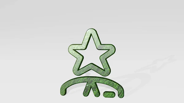 Human Resources Employee Star Made Illustration Shiny Metallic Sculpture Casting — Stock Photo, Image