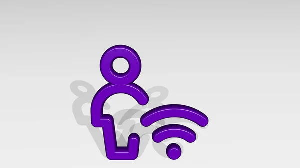 Acciones Neutrales Únicas Wifi Desde Una Perspectiva Con Sombra Una — Foto de Stock