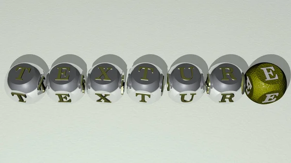 Combinatie Van Textuur Opgebouwd Met Kubieke Letters Vanuit Het Topperspectief — Stockfoto