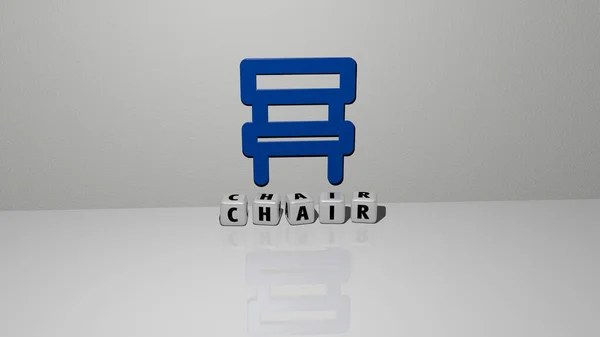 Illustration Des Graphiques Texte Chair Réalisés Par Des Dés Métalliques — Photo