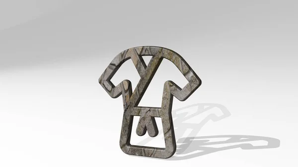 Πολεμικές Τέχνες Κιμονό Κατασκευασμένο Από Απεικόνιση Ενός Γυαλιστερού Μεταλλική Γλυπτική — Φωτογραφία Αρχείου