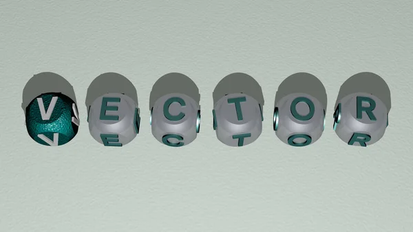 Combinatie Van Vector Gebouwd Door Kubieke Letters Vanuit Het Topperspectief — Stockfoto