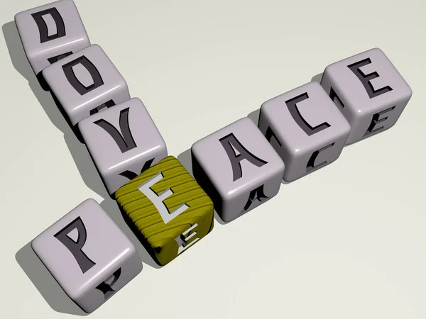 Kerstmis Vredesduif Gecombineerd Met Dobbelstenen Letters Kleurkruising Voor Daarmee Samenhangende — Stockfoto