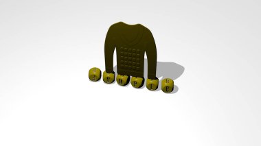Jumper 'ın dikey olarak 3B grafiksel görüntüsü ve üst perspektiften metalik kübik harflerle oluşturulan metin, konsept sunum ve slayt gösterileri için mükemmel. arkaplan ve resimleme