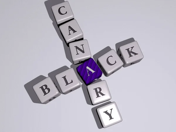 Combinación Canario Negro Construido Por Letras Cúbicas Desde Perspectiva Superior — Foto de Stock