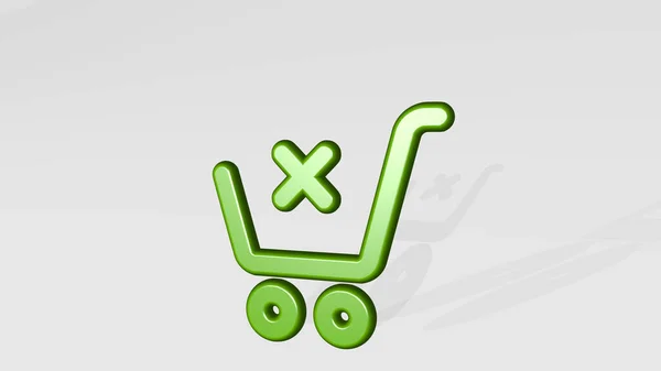 Shopping Cart Remove Aus Der Perspektive Des Schattens Eine Dicke — Stockfoto