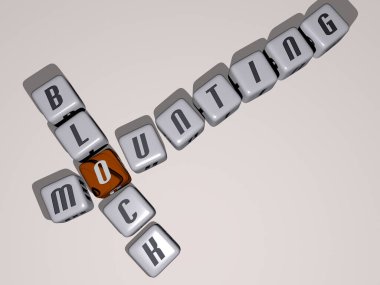 Atların kombinasyonu: en üst perspektiften kübik harflerle montaj bloğu, konsept sunumu için mükemmel. inşaat ve illüstrasyon