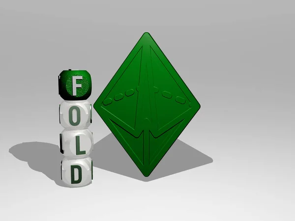 Representação Fold Com Ícone Parede Texto Dispostos Por Letras Cúbicas — Fotografia de Stock