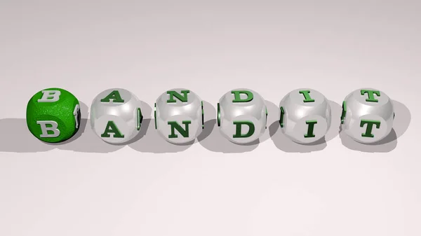 Combinación Bandit Construido Por Letras Cúbicas Desde Perspectiva Superior Excelente — Foto de Stock