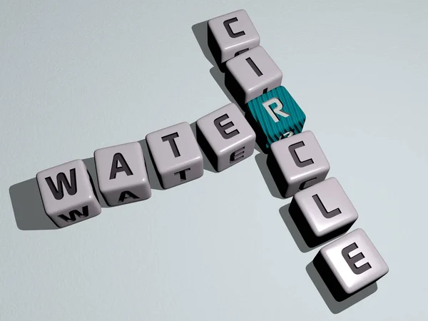 Combination Water Circle Built Cubic Letters Top Perspective Excellent Concept — Stock Photo, Image