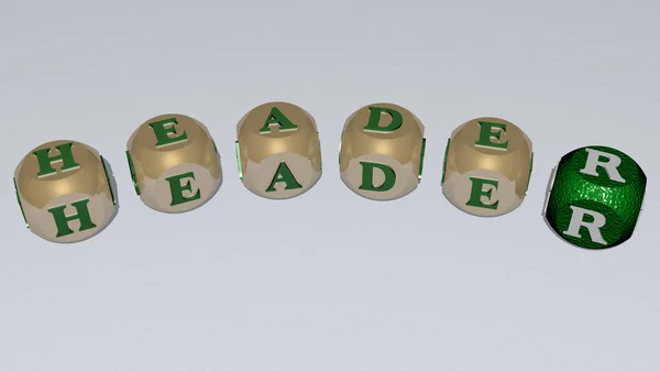 Combination Header Built Cubic Letters Top Perspective Excellent Concept Presentation — Stock Photo, Image