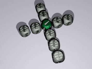 Üst perspektiften gelen kübik harflerle yapılmış uzay yolculuğu kombinasyonu, konsept sunumu için mükemmel. arkaplan ve kopyala