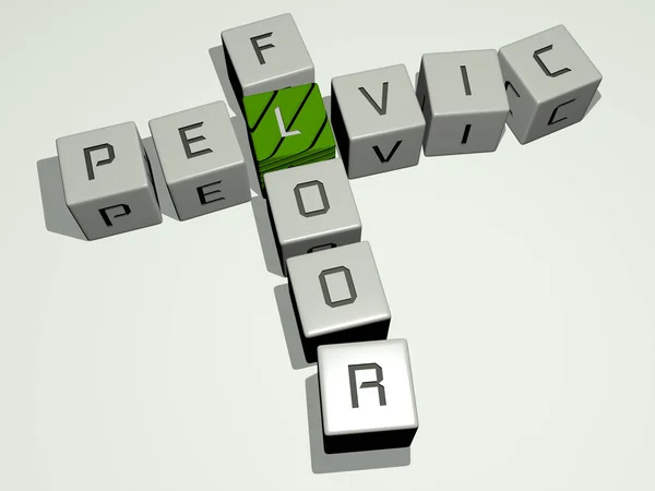 Pelvic Floor Gecombineerd Met Dobbelstenen Letters Kleurkruising Voor Daarmee Samenhangende — Stockfoto