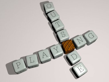 Dış tarafı zar harfleri ve renk geçişleriyle birleştirerek konseptin ilgili anlamları için oynamak. çocuk ve kız