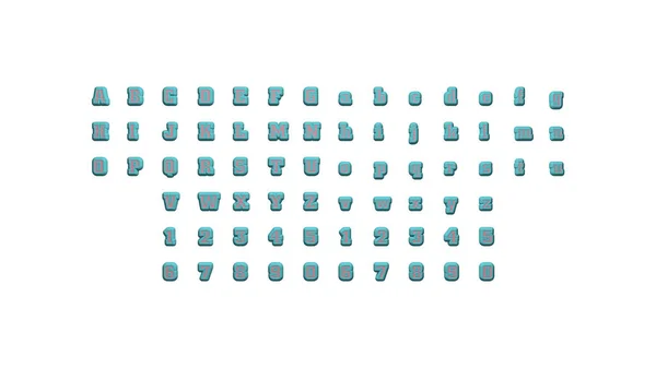 Alfabetos Números Com Perspectivas Correspondentes Cada Lado Para Construção Palavras — Fotografia de Stock