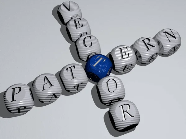 Crosswords Pattern Vector Arranged Cubic Letters Mirror Floor Concept Meaning — Stock Photo, Image