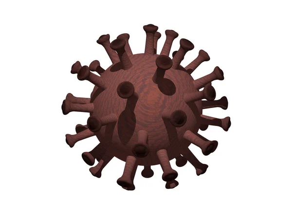 Coronavirus Realizzato Legno Illustrazione Texture Luminosa Con Illuminazione Ombre Sfondo — Foto Stock