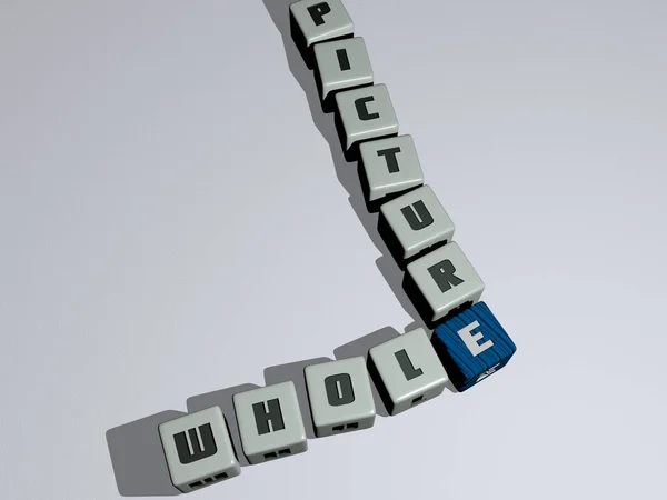 Whole Picture Combined Dice Letters Color Crossing Related Meanings Concept — Stock Photo, Image