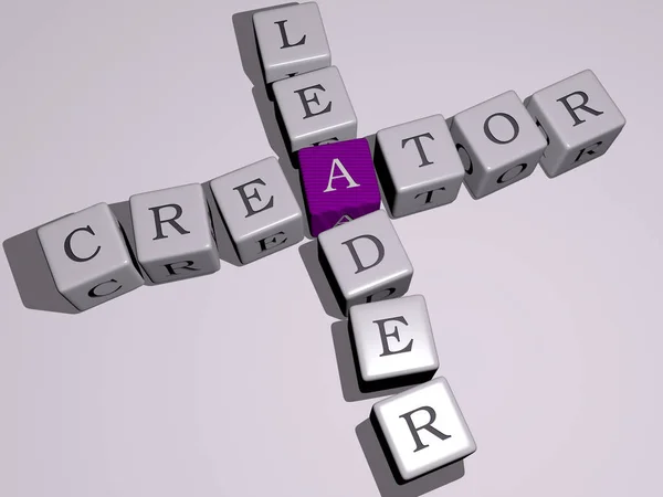 Combinación Creador Leader Construido Por Letras Cúbicas Desde Perspectiva Superior — Foto de Stock