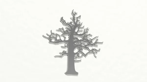 Tree Gemaakt Door Illustratie Van Een Glanzende Metalen Sculptuur Een — Stockfoto
