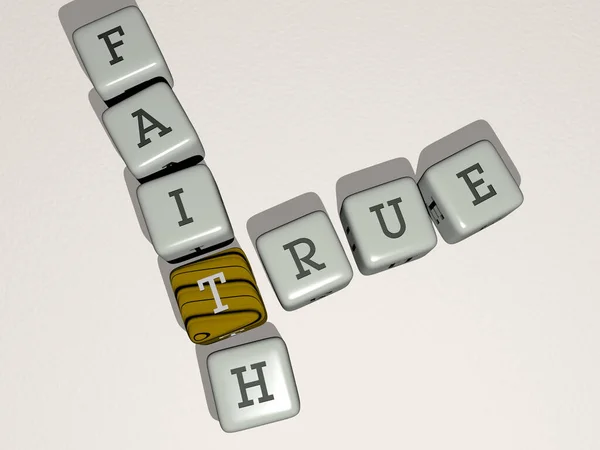 Igazság Faith Kombinálva Kocka Betűk Színátmenet Kapcsolódó Jelentését Koncepció Háttér — Stock Fotó