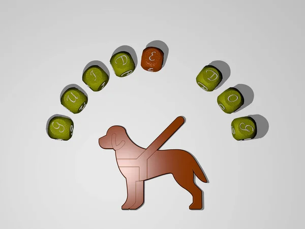Grafisk Bild Ledarhund Vertikalt Tillsammans Med Text Byggd Runt Ikonen — Stockfoto