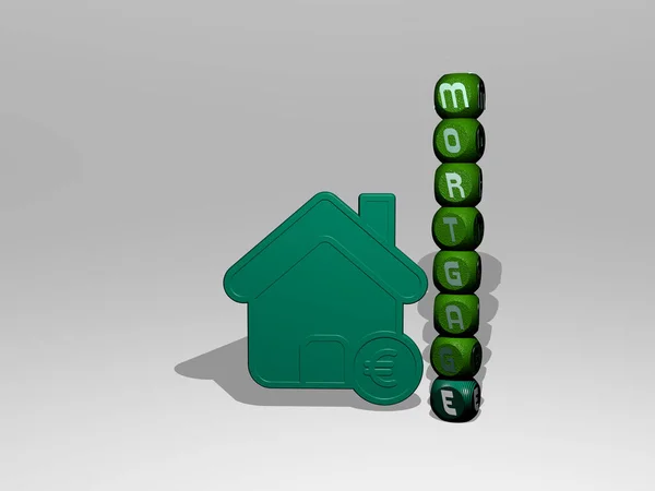 Grafische Afbeelding Van Mortgage Verticaal Samen Met Tekst Gebouwd Rond — Stockfoto