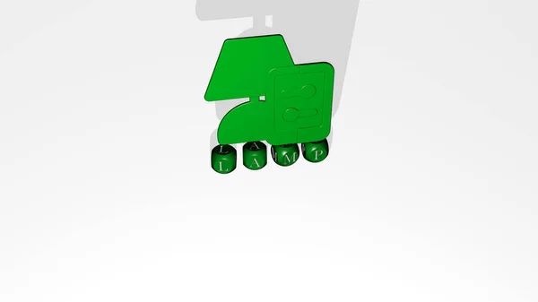 Иллюстрация Графики Лампы Текста Сделанные Металлическими Буквами Кубиков Соответствующих Значений — стоковое фото
