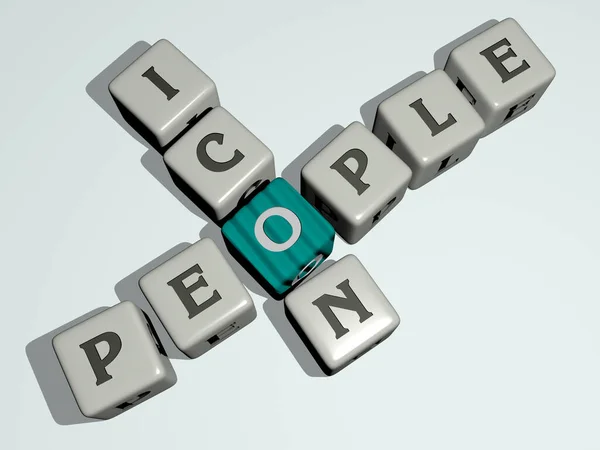 Combination People Icon Built Cubic Letters Top Perspective Excellent Concept — Stock Photo, Image