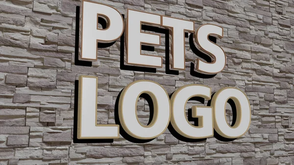 Imagen Gráfica Pets Logo Verticalmente Junto Con Texto Construido Por — Foto de Stock