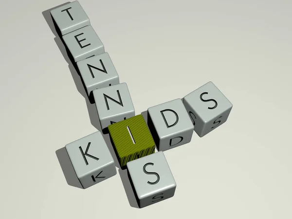 Połączenie Kids Tennis Zbudowane Liter Sześciennych Najwyższej Perspektywy Doskonałe Prezentacji — Zdjęcie stockowe