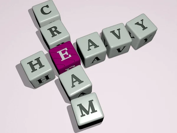 Heavy Cream Konseptin Ilgili Anlamları Için Zar Harfleri Renk Geçişleriyle — Stok fotoğraf