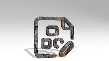 Ofis dosyası düzenleme modülü ışık arka planında parlayan metalik bir heykel gölgesinin 3 boyutlu illüstrasyonuyla yapıldı. iş ve iş adamı