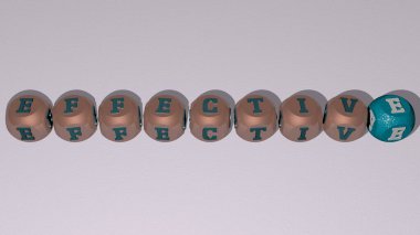 Konseptin ilgili anlamları için zar harfleri ve renk geçişleriyle etkili. resimleme ve iş