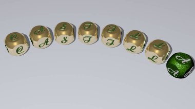 CastILLA zar harfleri ve renk geçişleriyle konseptin ilgili anlamlarını birleştirdi. İspanya ve Mimarlık