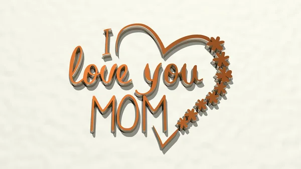 Love You Mom Aus Der Perspektive Der Wand Eine Dicke — Stockfoto