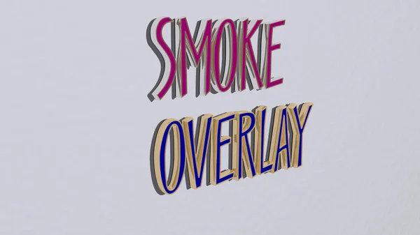 Representação Sobreposição Fumaça Com Ícone Parede Texto Dispostos Por Letras — Fotografia de Stock
