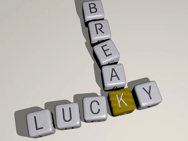 Combinação Lucky Break Construído Por Letras Cúbicas Partir Perspectiva Superior — Fotografia de Stock