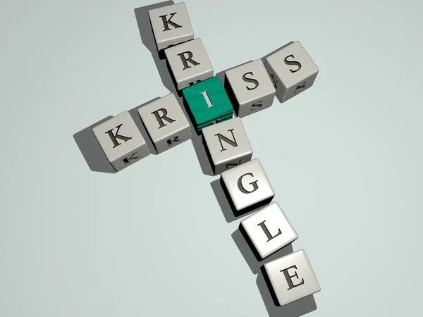 Crucigramas Navidad Kriss Kringle Arreglado Por Letras Cúbicas Piso Espejo —  Fotos de Stock