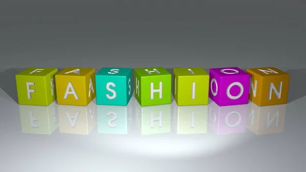 Combination Fashion Built Cubic Letters Top Perspective Excellent Concept Presentation — Stock Photo, Image
