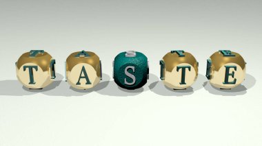 Sanat şarabının kombinasyonu: üst perspektiften kübik harflerle yapılmış tat, konsept sunumu için mükemmel. arkaplan ve yiyecek