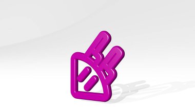 Bıçaklar gölgede durur. Metalik heykelin beyaz arka planda, yumuşak desenli üç boyutlu çizimi. Mutfak ve bıçak