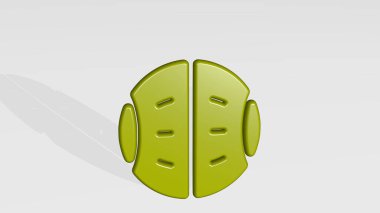 Kedi Topları gölgeli durur. Metalik heykelin beyaz arka planda, yumuşak desenli üç boyutlu çizimi. hayvan ve şirin