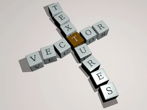Vectortexturen Gecombineerd Met Dobbelstenen Letters Kleurkruising Voor Daarmee Samenhangende Betekenissen — Stockfoto